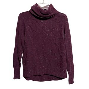C & C California Sz Large Speckled Purple Turtleneck Pullover Sweater Wool Blend